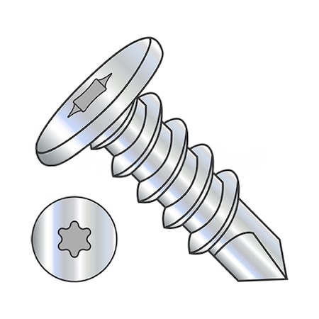 Usa Industrials Self-Drilling Screw, #10-16 x 5/8 in, Zinc Plated Steel Pan Head Torx Drive BULK-SCRW-12132
